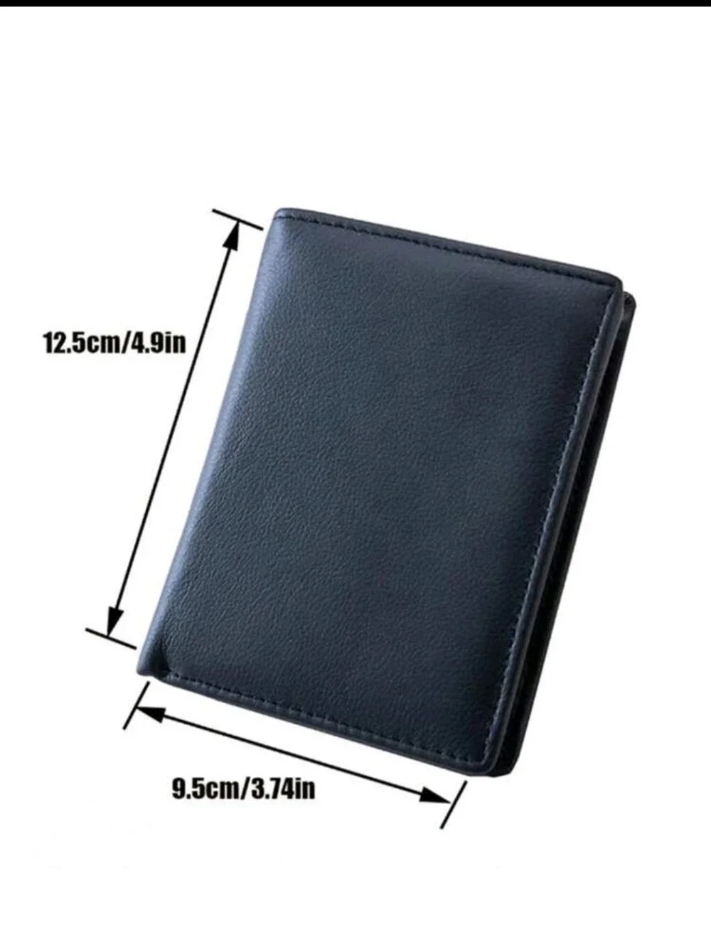 Men's Solid Color Genuine Leather Trifold RFID Blocking Zipper Coin Purse,